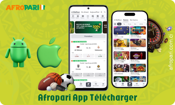 Téléchargez l'application mobile Afropari pour parier sur les sports et jouer aux jeux de casino où que vous soyez