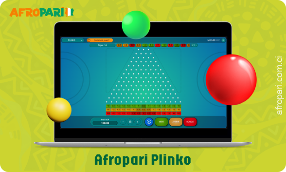 Le jeu dynamique Afropari Plinko se caractérise par des règles simples et claires, ce qui lui a valu l'amour des joueurs de Côte d'Ivoire