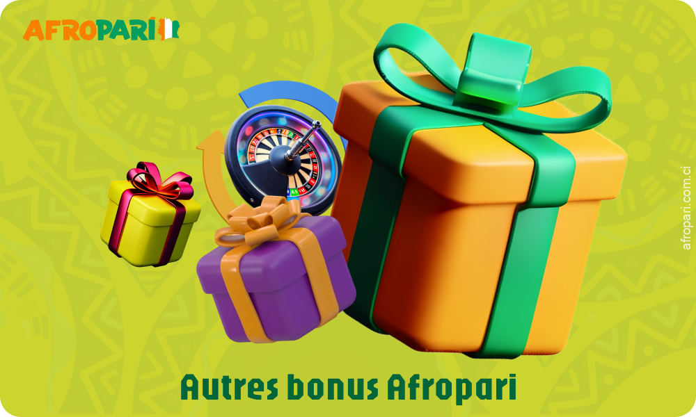 AfroPari offre de nombreux bonus aux joueurs de Côte d'Ivoire, y compris des codes promo et des promotions pour les paris sportifs et les jeux de casino