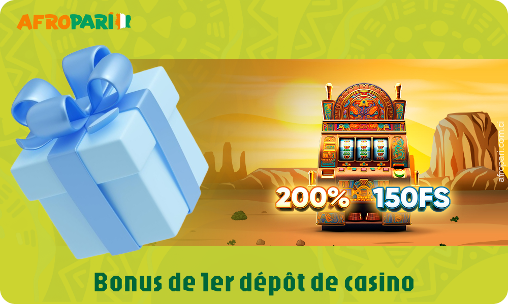 Les joueurs de Côte d'Ivoire peuvent obtenir un bonus de 200% sur leur premier dépôt à Afropari Casino, jusqu'à 1,000,000 XOF et 150 tours gratuits