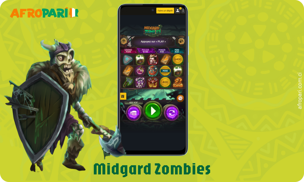 La machine à sous vidéo Zombie Midgard de l'application Afropari combine la mythologie scandinave et le thème des zombies et propose des tours gratuits, des symboles bonus, des jackpots et des re-spins