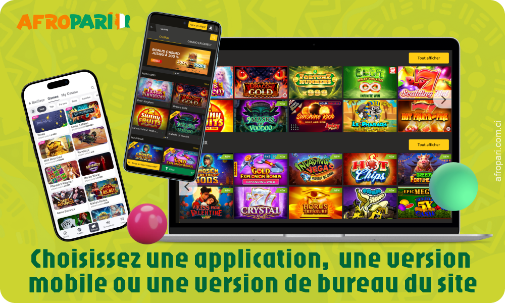 Vous pouvez jouer à Afropari Plinko dans l'application Android, la version mobile ou la version PC du site