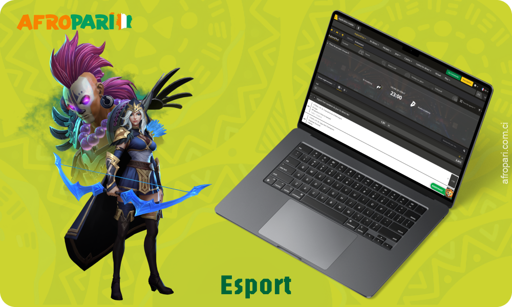 AfroPari offre aux joueurs de Côte d'Ivoire une vaste sélection de compétitions eSports sur lesquelles parier