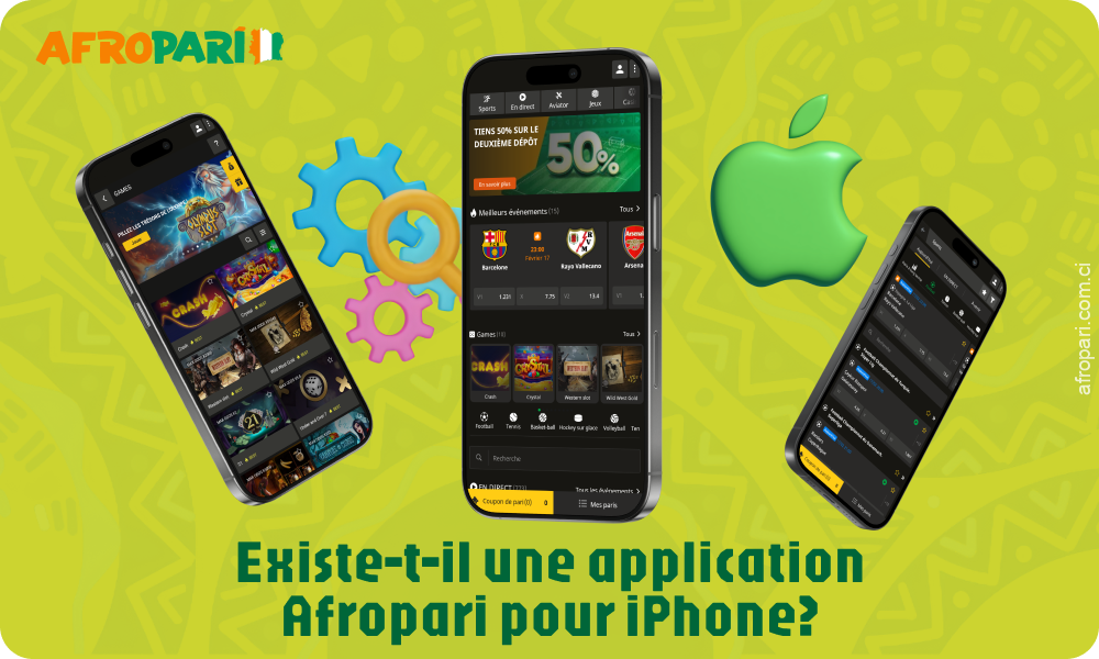 Les utilisateurs d'iPhone peuvent profiter de toutes les fonctionnalités d'Afropari grâce à une version mobile optimisée du site web