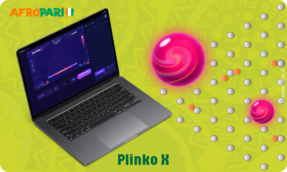 Le jeu Plinko X est disponible pour jouer en argent réel sur le casino en ligne AfroPari Côte d'Ivoire